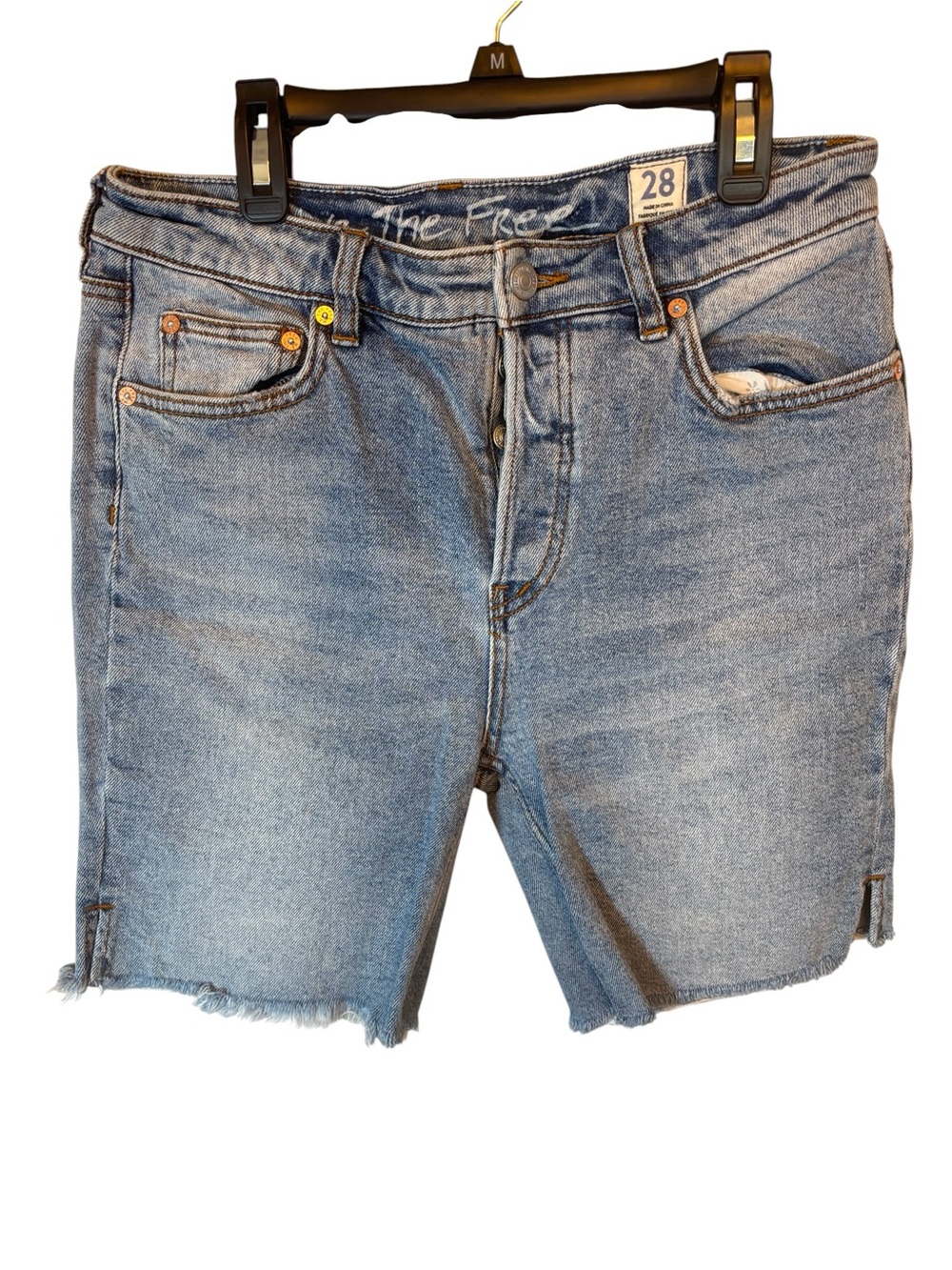 We The Free Light Blue Denim Jeans Size 28 button front